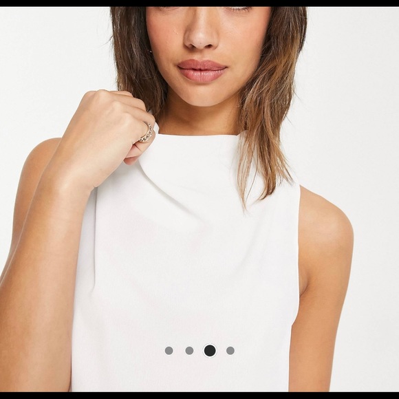 ASOS Design Drape Neck top in Ivory - Picture 2 of 6